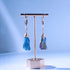 Venus Hoop Drop Earrings in Rainbow Aura Quartz
